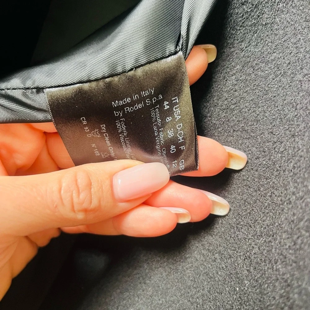 Cinzia Rocco like new stunning Black Double-Breasted virgin wool Coat - Picture 8 of 12